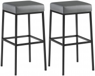 2 ks / set barová židle Montreal 80 syntetická kůže, černá, šedá
